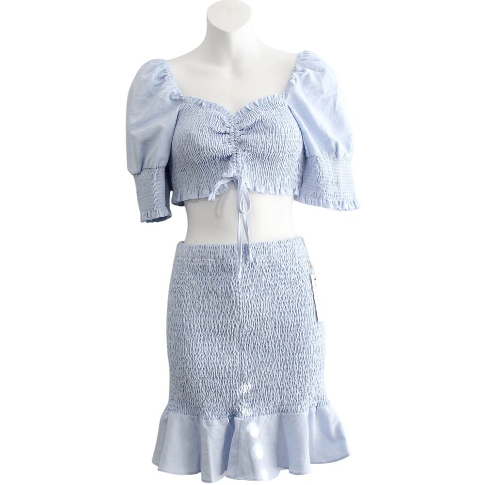 O. Vianca Smocked Top and Skirt Size L $35 NWT